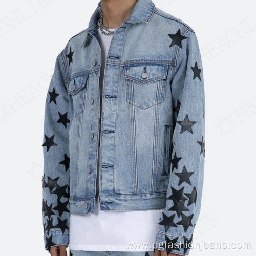 Customized Star Sticker Men Jean Jacket